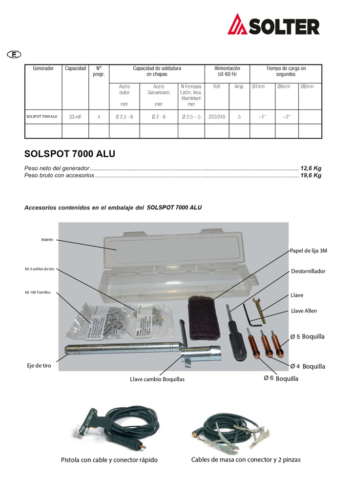 SOLSPOT 7000 ALU ACCESORIOS INCLUIDOS