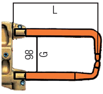 FOLDED ARMS COUPLE WITH ELECTRODES L= 107mm